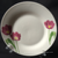 Plato de cena de cerámica de 9 pulgadas de porcelana blanca lisa hecha en China